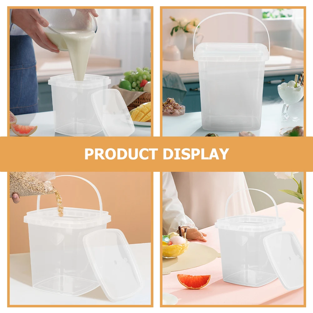 4 Pcs Ice Cream Containers Reusable Thickened Transparent Square Bucket Storage Lid 2000ml Plastic Kitchen Cup
4 Pcs Ice Cream Containers Reusable Thickened Transparent Square Bucket Storage Lid 2000ml Plastic Kitchen Cup