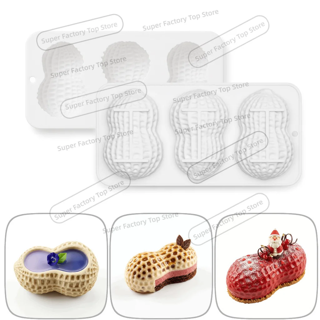 New 8-inch Peanut Nut Silicone 3-Cavity Baking Molds for Peanut Mousse Cake Nut Chocolate Pudding Dessert Simulated Squeezing
New 8-inch Peanut Nut Silicone 3-Cavity Baking Molds for Peanut Mousse Cake Nut Chocolate Pudding Dessert Simulated Squeezing
