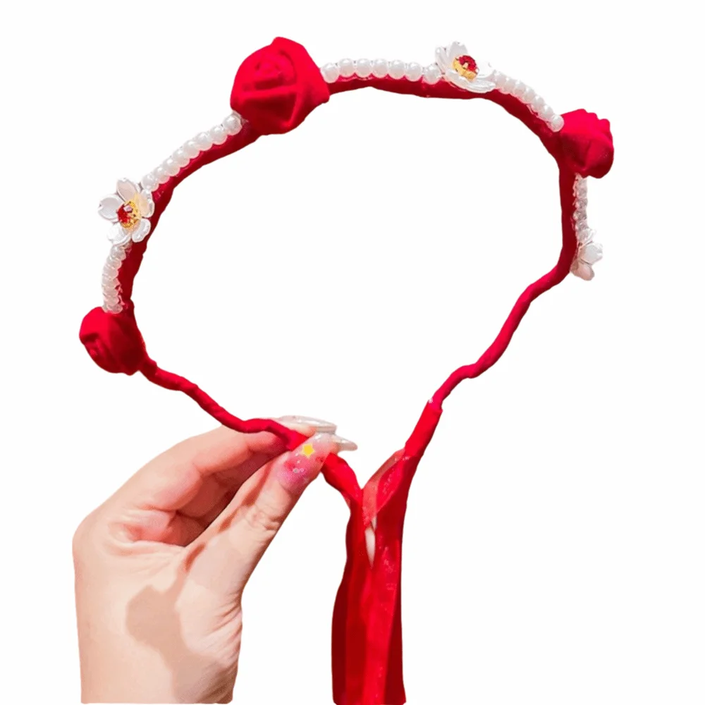 Performance Red Chinese Style Headband Ball Pearl Flower Ancient Headwear Cute Tassel New Year Hair hoop Hanfu Costume
Performance Red Chinese Style Headband Ball Pearl Flower Ancient Headwear Cute Tassel New Year Hair hoop Hanfu Costume