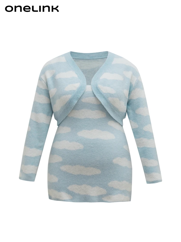 ONELINE Sky Blue White Cloud Plus Size Women Woolen Spaghetti Strap Mini Sweater Dress Cape Open Cardigan Coat 2 Pieces Set
ONELINE Sky Blue White Cloud Plus Size Women Woolen Spaghetti Strap Mini Sweater Dress Cape Open Cardigan Coat 2 Pieces Set