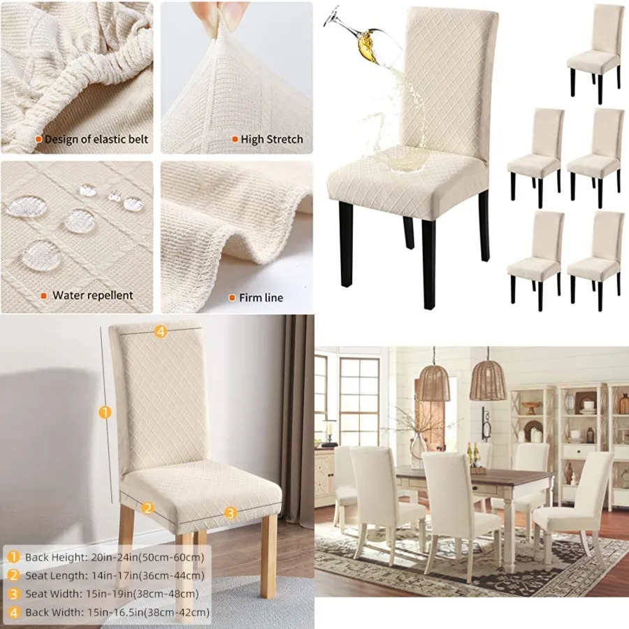Waterproof Dining Chair Covers, Parsons Chair Slipcover, Super Fit Stretch Kitchen Chairs Slipcovers, Removable Washable Chairs
Waterproof Dining Chair Covers, Parsons Chair Slipcover, Super Fit Stretch Kitchen Chairs Slipcovers, Removable Washable Chairs