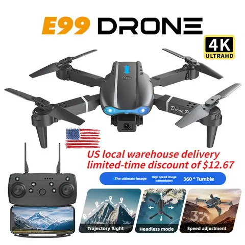 2025 New E99Pro RC Drone 4K Professinal With 1080P Wide Angle HD Camera Foldable Helicopter WIFI FPV Height Hold Gift Toy