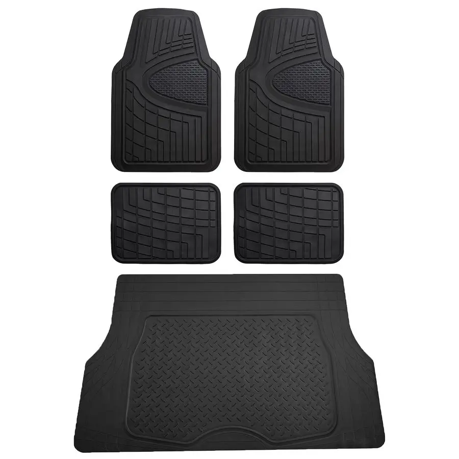 Premium Liners Tall Channel Trimmable All Weather Rubber Full Set Car Floor Mats Black w. Trimmable AllSeason Cargo Liner Black
Premium Liners Tall Channel Trimmable All Weather Rubber Full Set Car Floor Mats Black w. Trimmable AllSeason Cargo Liner Black