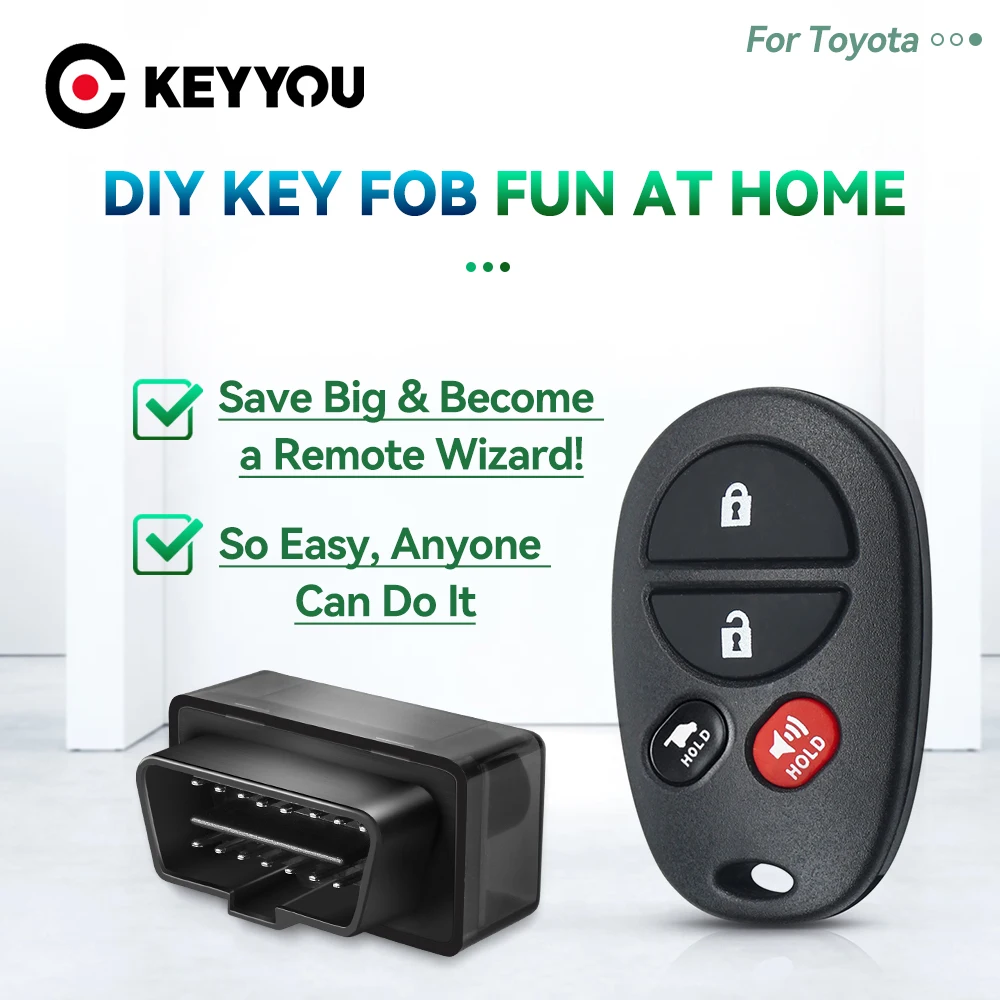 KEYYOU OBD Key Programmer With Remote Key Fob Kit For Toyota Sequoia Solara Avalon Highlander Sienna Easy To Program Key By Self
KEYYOU OBD Key Programmer With Remote Key Fob Kit For Toyota Sequoia Solara Avalon Highlander Sienna Easy To Program Key By Self