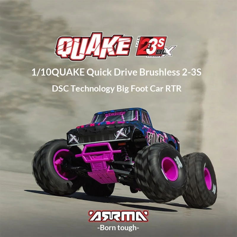 Радиоуправляемая модель ARRMA 1/10 QUAKE, электрическая, с задним приводом, бесщеточный двигатель, 2-3S, DSC, внедорожник, RTR
Радиоуправляемая модель ARRMA 1/10 QUAKE, электрическая, с задним приводом, бесщеточный двигатель, 2-3S, DSC, внедорожник, RTR
