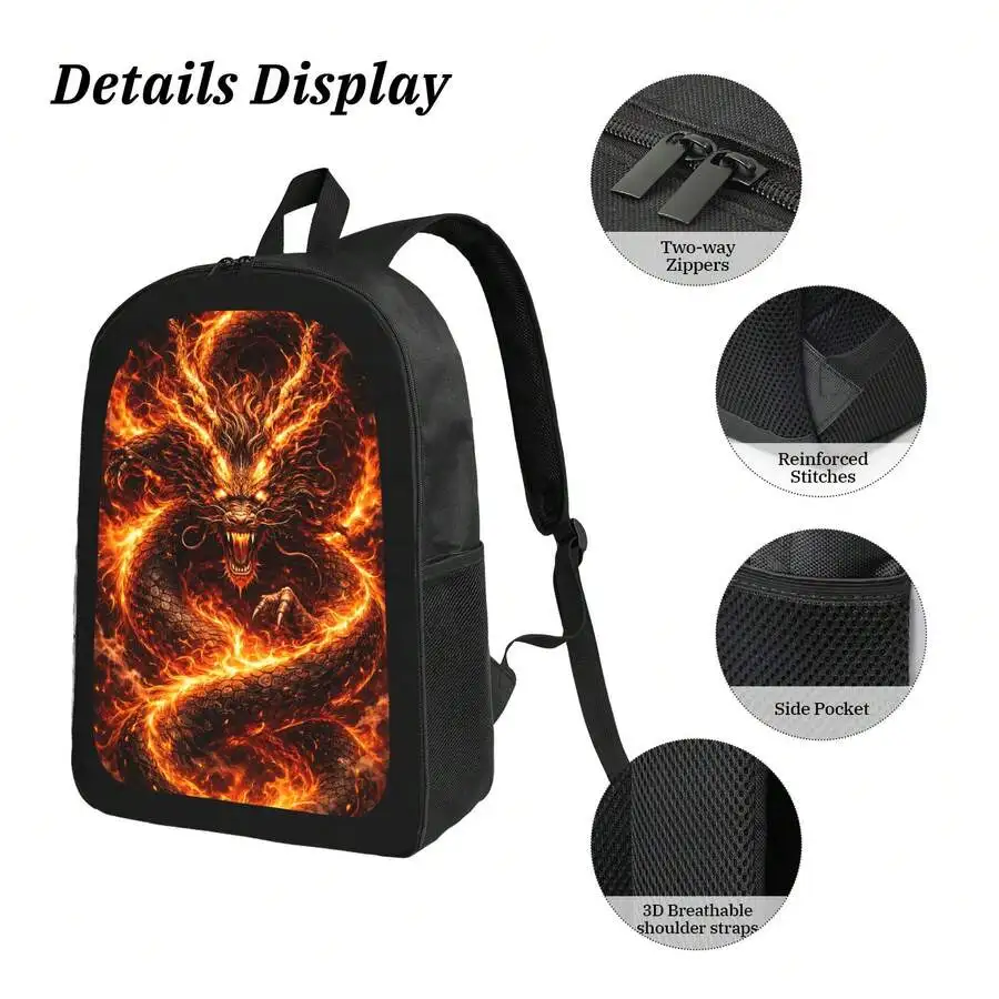 Ancient Flame Eastern Dragon Backpack Stylish Casual Lightweight Durable Daypack For Men Women
Ancient Flame Eastern Dragon Backpack Stylish Casual Lightweight Durable Daypack For Men Women