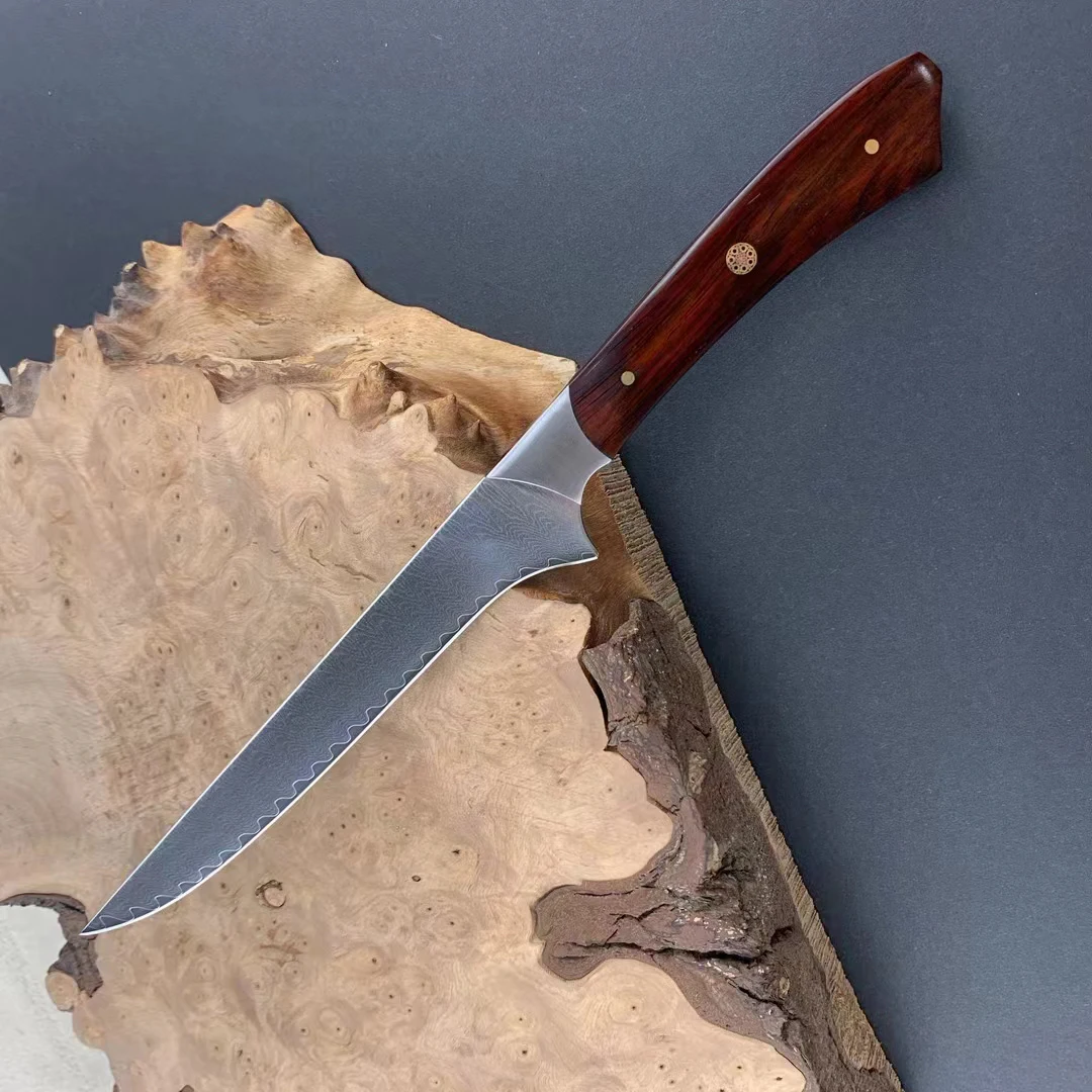 5.5 Inch Boning Knife 67-layers Damascus VG-10 Steel Blade Sharp Cleaver Steak Barbecue Peeling Kitchen Knives Rosewood Handle
5.5 Inch Boning Knife 67-layers Damascus VG-10 Steel Blade Sharp Cleaver Steak Barbecue Peeling Kitchen Knives Rosewood Handle
