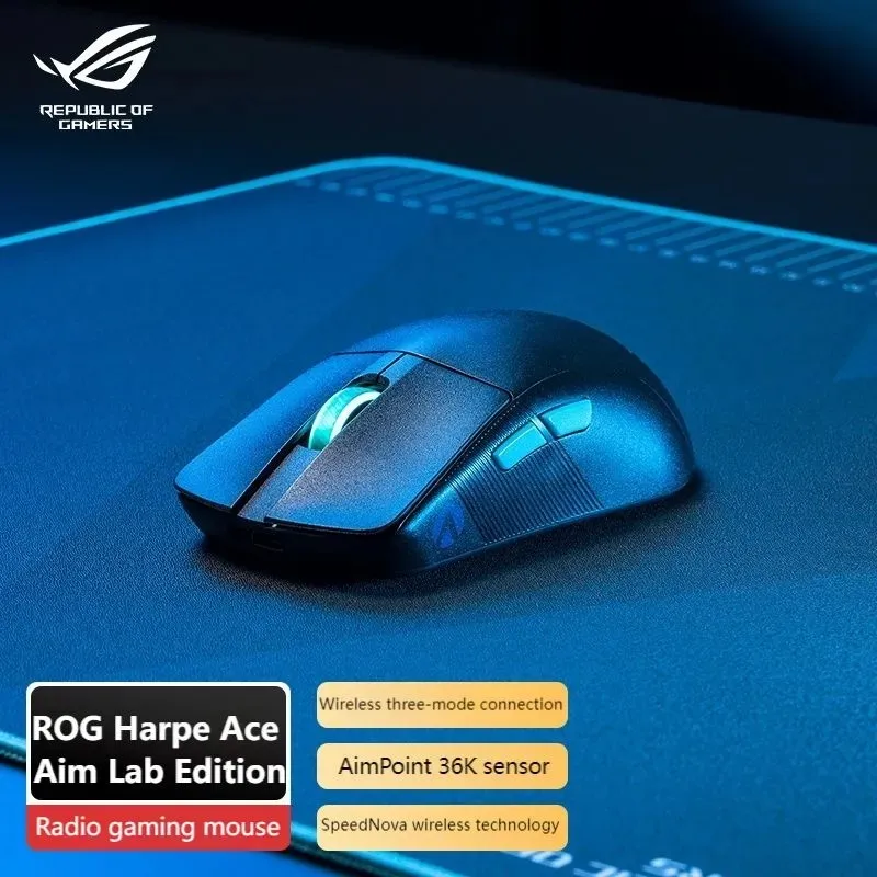 Сверхлегкая беспроводная игровая мышь ROG Harpe Ace Aim Lab Edition с 54 грамами
Сверхлегкая беспроводная игровая мышь ROG Harpe Ace Aim Lab Edition с 54 грамами