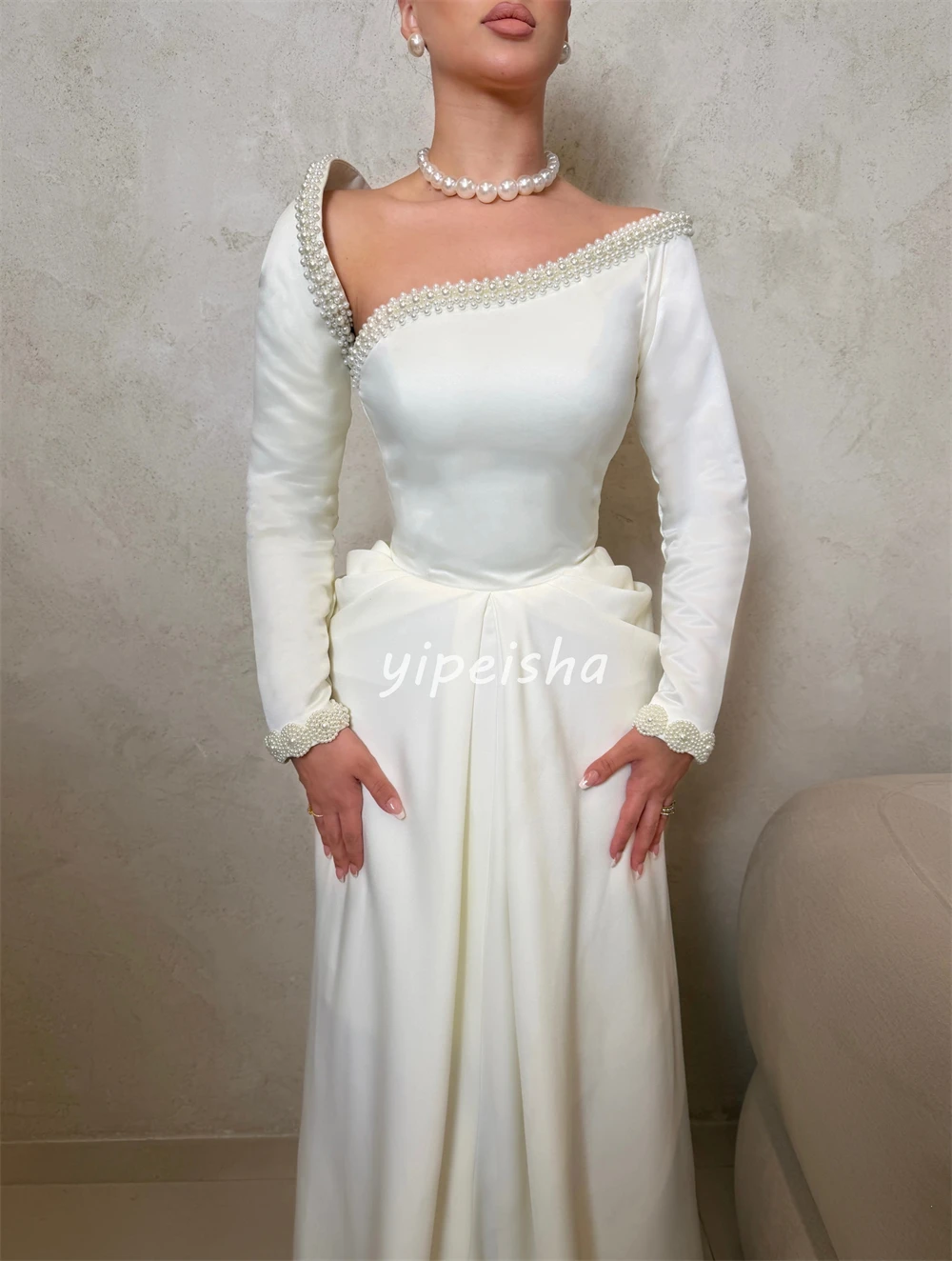 Customized High Quality Women Jersey Rhinestone Pearl Straight Evening Dresses Fashion Off-the-shoulder Long Sleeves Party Gowns
Customized High Quality Women Jersey Rhinestone Pearl Straight Evening Dresses Fashion Off-the-shoulder Long Sleeves Party Gowns