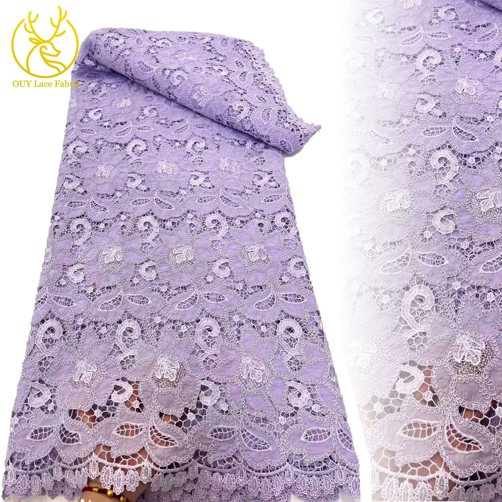 Newest Africa Guipure Rope Lace Fabric 2025 High Quality Nigerian French Milk Silk Lace Fabric Wedding Party Dress 5 Yards
Newest Africa Guipure Rope Lace Fabric 2025 High Quality Nigerian French Milk Silk Lace Fabric Wedding Party Dress 5 Yards
