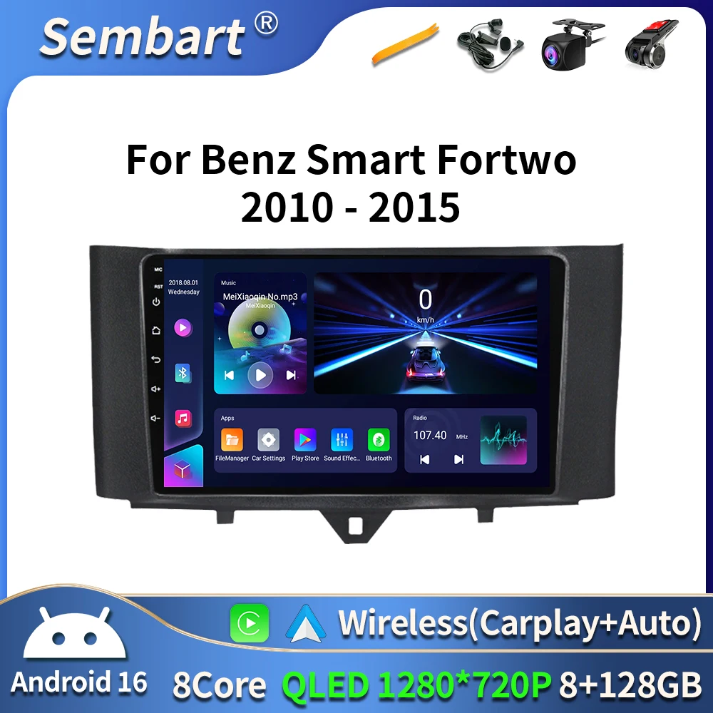 Android 16 Wireless CarPlay Auto Radio for Mercedes Benz Smart Fortwo 451 2010 - 2015 Car Player GPS 2 din 4G DVD autoradio BT
Android 16 Wireless CarPlay Auto Radio for Mercedes Benz Smart Fortwo 451 2010 - 2015 Car Player GPS 2 din 4G DVD autoradio BT