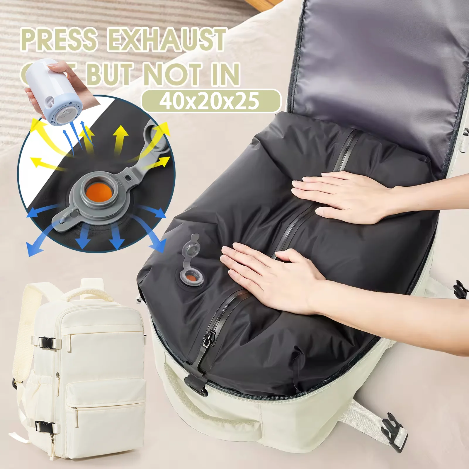 Men Women Air Vacuum Compression Travel Backpack 15.6in Laptop Backpack, Vacuum Clothing Storage Bag,Ryanair 40x20x25 Cabin Bag
Men Women Air Vacuum Compression Travel Backpack 15.6in Laptop Backpack, Vacuum Clothing Storage Bag,Ryanair 40x20x25 Cabin Bag