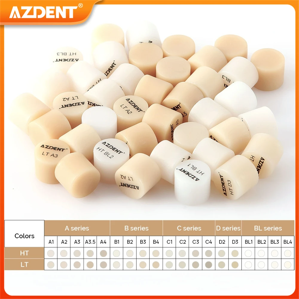 10PCS AZDENT Dental Press Glass Ceramic Blocks for Anterior Crown Veneers Lithium Disilicate HT/LT Dentistry Materials
10PCS AZDENT Dental Press Glass Ceramic Blocks for Anterior Crown Veneers Lithium Disilicate HT/LT Dentistry Materials