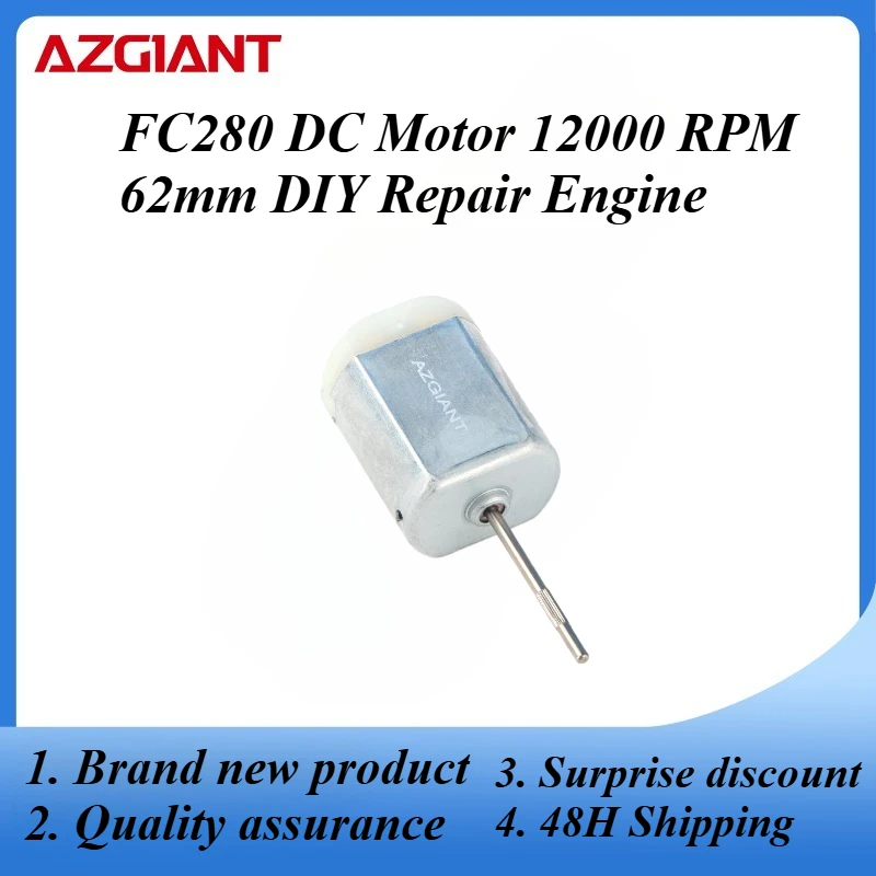 FC280 DC Motor 12000 RPM 62mm DIY Repair Engine For Car Replacement Power OEM Accesseries Reverse Rotation Toy High Quality
FC280 DC Motor 12000 RPM 62mm DIY Repair Engine For Car Replacement Power OEM Accesseries Reverse Rotation Toy High Quality