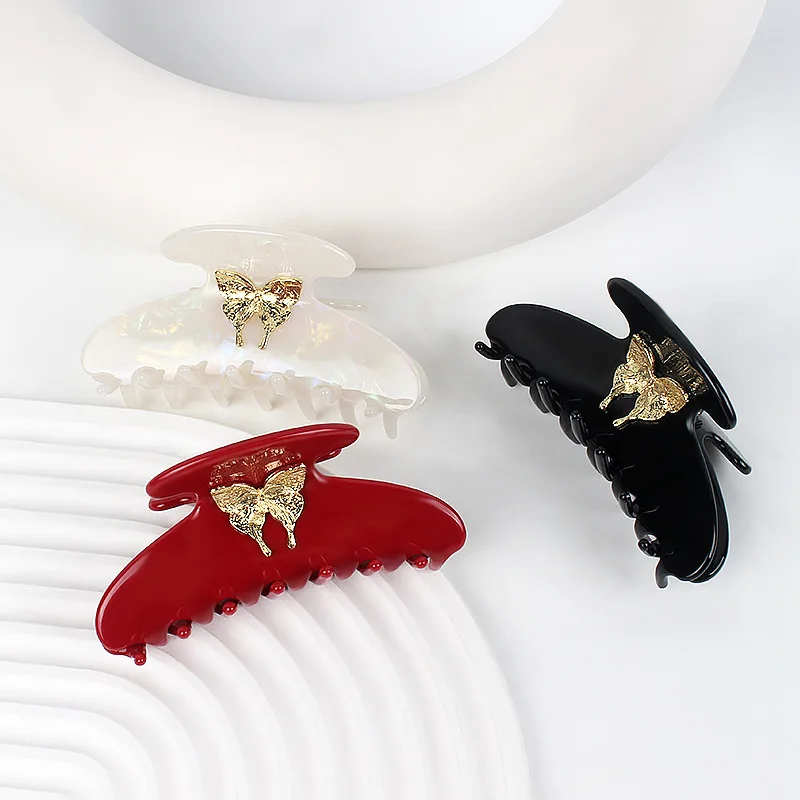 NEW 9.4CM Golden Butterfly Acetate Hair Claw Classic French Claw Clips Retro Trendy Hair Clips for Women Girls Hair Accessories
NEW 9.4CM Golden Butterfly Acetate Hair Claw Classic French Claw Clips Retro Trendy Hair Clips for Women Girls Hair Accessories