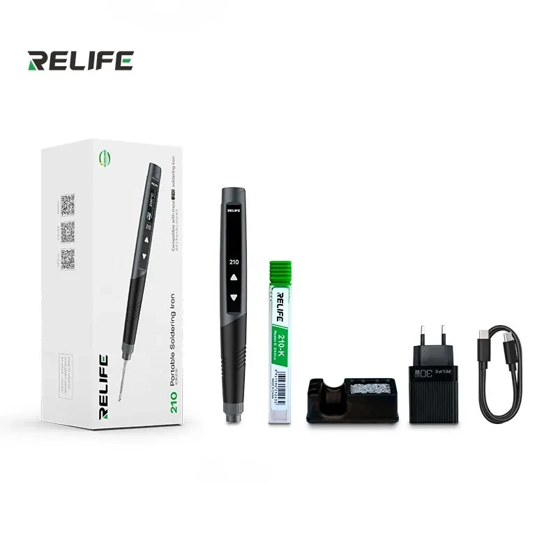 RELIFE 210 Portable Soldering Iron OLED Digital Soldering Pen C210 Soldering Iron Station Type-C Power Supply Welding Tool
RELIFE 210 Portable Soldering Iron OLED Digital Soldering Pen C210 Soldering Iron Station Type-C Power Supply Welding Tool