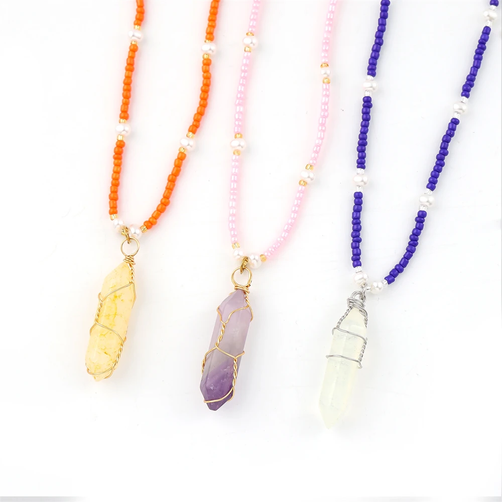 Stainless Steel Colorful Natural Crystal Stone Pendant Choker Necklaces For Women Girls Summer Glass Beaded Chain Jewelry Gift
Stainless Steel Colorful Natural Crystal Stone Pendant Choker Necklaces For Women Girls Summer Glass Beaded Chain Jewelry Gift