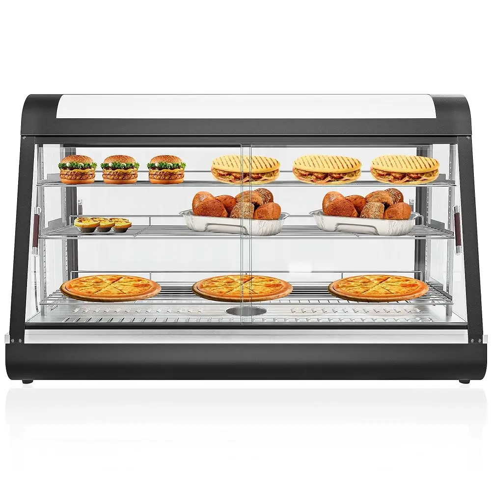 48 H Food Display Warmer, 3-Tier Countertop Food Warmer Display Pizza Pastry Warmer W/ 3D Heating With Led Lighting, Temper
48 H Food Display Warmer, 3-Tier Countertop Food Warmer Display Pizza Pastry Warmer W/ 3D Heating With Led Lighting, Temper
