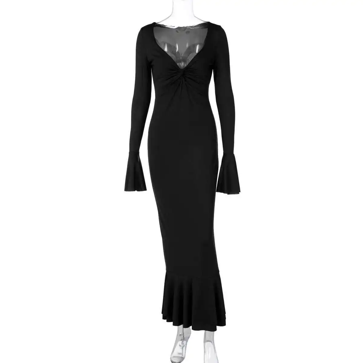V-horn Twisted Deep Long Sleeved Waist Bag with Pleated Hips, Pure and Sexy, Pure and Sensual Style Long Dress for Women Party
V-horn Twisted Deep Long Sleeved Waist Bag with Pleated Hips, Pure and Sexy, Pure and Sensual Style Long Dress for Women Party
