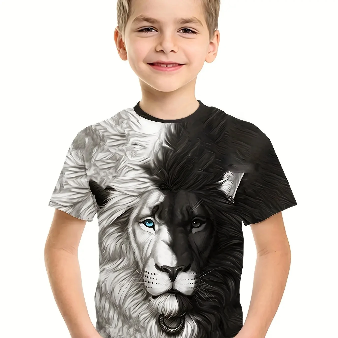 Модная футболка с 3d-рисунком льва, семейная Повседневная Спортивная футболка для мальчиков, удобная летняя одежда большого размера для детей и взрослых
Модная футболка с 3d-рисунком льва, семейная Повседневная Спортивная футболка для мальчиков, удобная летняя одежда большого размера для детей и взрослых