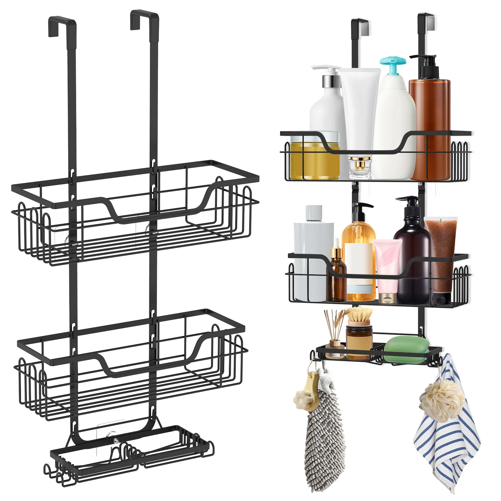 3 Tier Over The Door Shower Caddy Hanging Basket No Drilling Bathroom Shampoo Body wash Organizer Shelf Towel Hooks Soap Holder
3 Tier Over The Door Shower Caddy Hanging Basket No Drilling Bathroom Shampoo Body wash Organizer Shelf Towel Hooks Soap Holder