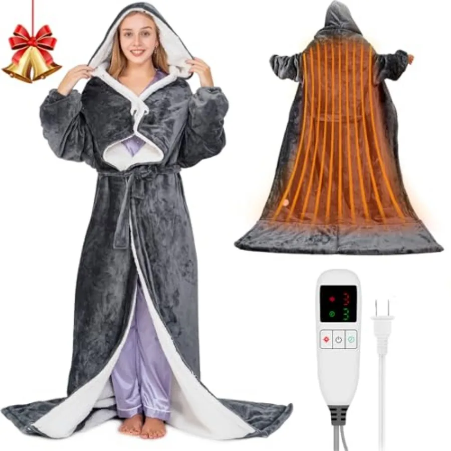 Wearable Heated Blanket for Women with Removable FootPocket, Electric Snuggle Heated Blankets Hoodie with Sleeves Heated Robe F
Wearable Heated Blanket for Women with Removable FootPocket, Electric Snuggle Heated Blankets Hoodie with Sleeves Heated Robe F