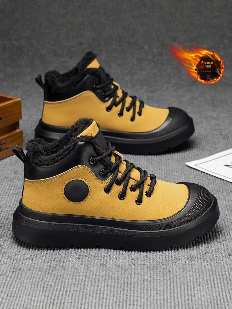Men's High-Top Shoes Winter Casual Versatile Fleece-Lined Thick Bottom Warm Anti-Cold Cotton Shoes Comfortable Work Boots
Men's High-Top Shoes Winter Casual Versatile Fleece-Lined Thick Bottom Warm Anti-Cold Cotton Shoes Comfortable Work Boots