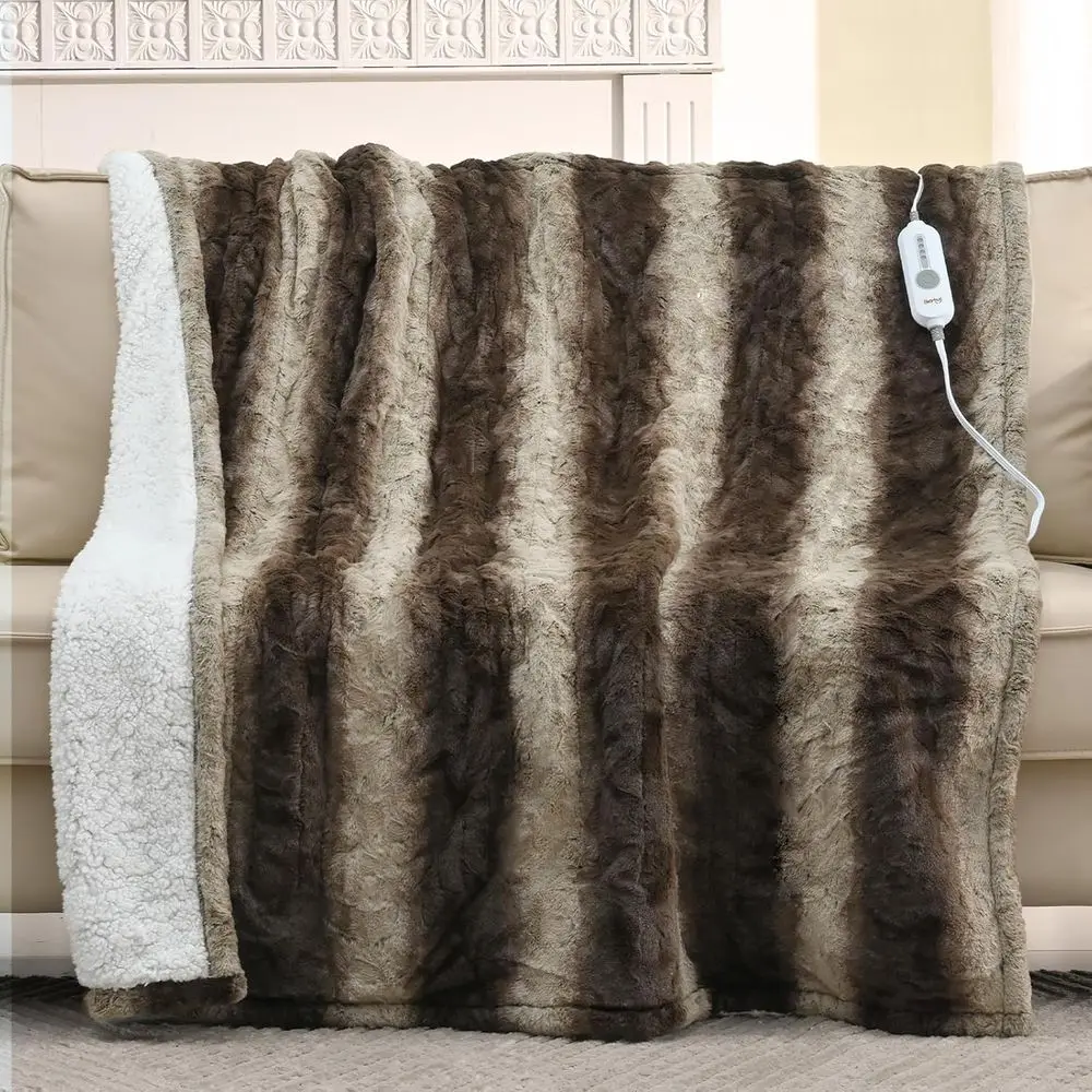 Heated Throw Blanket, 50"×60" Electric Blankets, aux ur & Warm Sherpa Dual-Sided, 4h Auto-O Timer & 4 Heating Levels,ETL Certiie
Heated Throw Blanket, 50"×60" Electric Blankets, aux ur & Warm Sherpa Dual-Sided, 4h Auto-O Timer & 4 Heating Levels,ETL Certiie