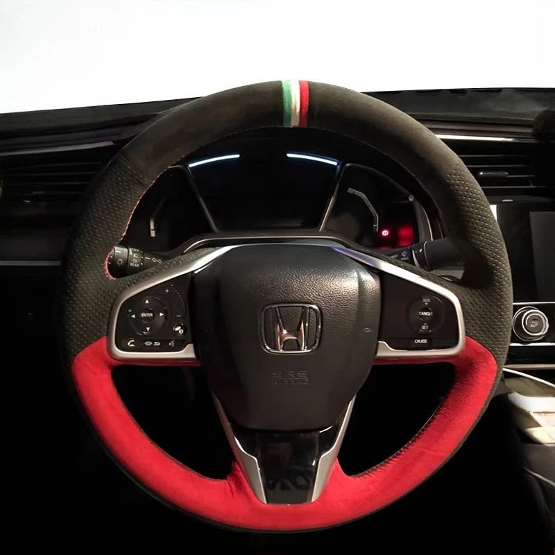 Чехол на руль автомобиля из замши, ручной работы, черно-красный, спортивный стиль, для Honda Civic 10 2016-2020, CRV, Clarity 2018-2021
Чехол на руль автомобиля из замши, ручной работы, черно-красный, спортивный стиль, для Honda Civic 10 2016-2020, CRV, Clarity 2018-2021