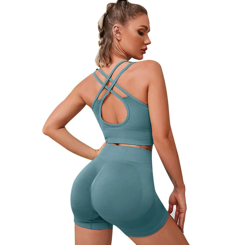 Women's sports suitseamless ribbed high waisted leggings, suitable for yoga and fitness activities when paired with sports
Women's sports suitseamless ribbed high waisted leggings, suitable for yoga and fitness activities when paired with sports