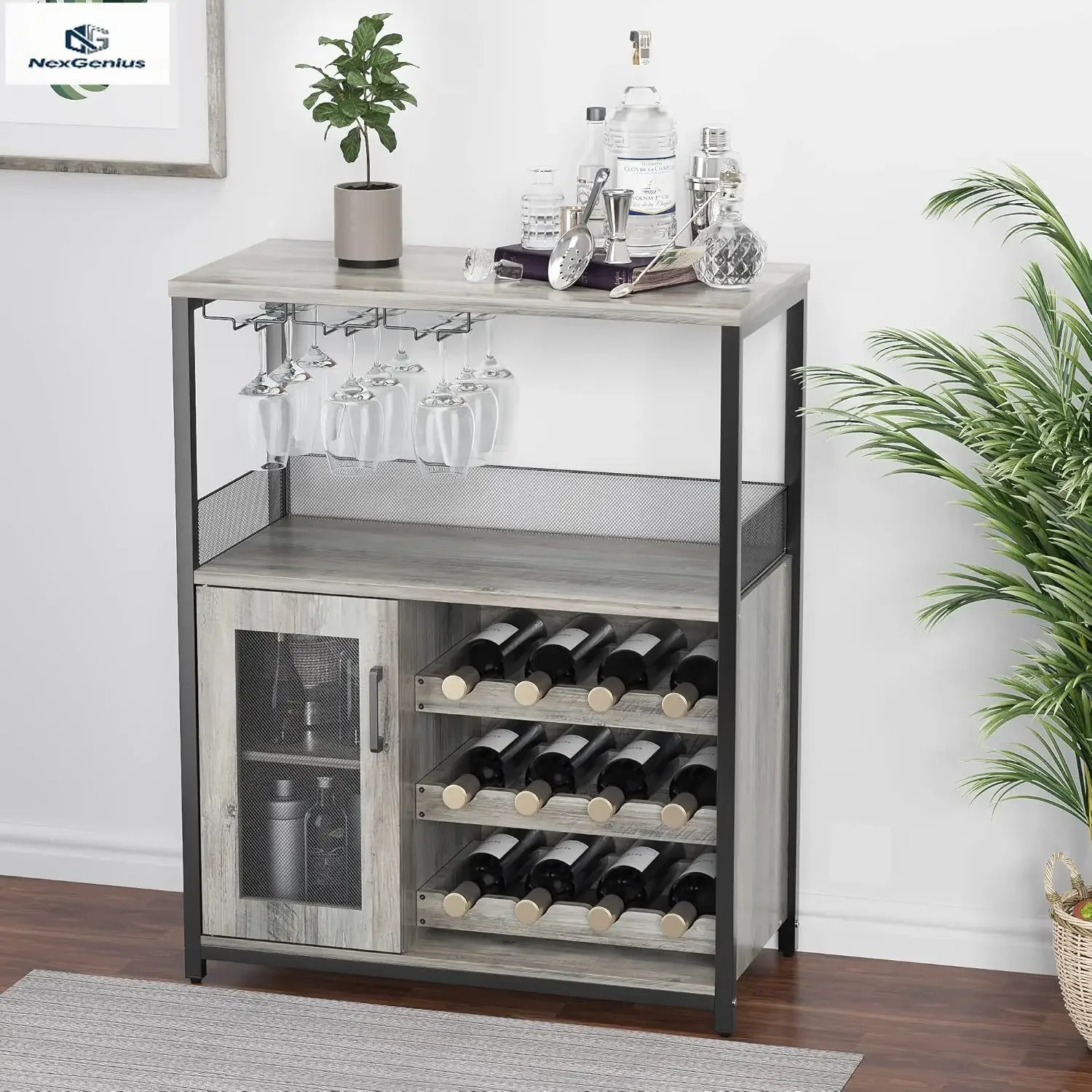 Gray 3 Tier Wine Cabinet Buffet Detachable Rack Glass Holder Mesh Door Storage Space Kitchen Living Room Bar
Gray 3 Tier Wine Cabinet Buffet Detachable Rack Glass Holder Mesh Door Storage Space Kitchen Living Room Bar
