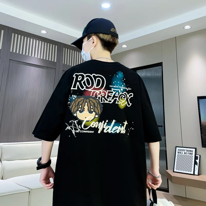 2025 Summer Cartoon head pattern Harajuku T-shirt 100% cotton loose y2k casual breathable versatile trendy T-shirt
2025 Summer Cartoon head pattern Harajuku T-shirt 100% cotton loose y2k casual breathable versatile trendy T-shirt