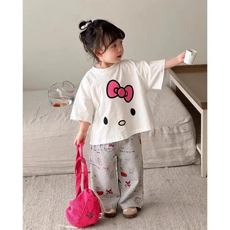 New Hello Kitty Anime Kawaii Sanrio Ins Fashion Short Sleeve Hoodie Cute Summer Shirts Round Necks Baby Clothes Gifts Toys
New Hello Kitty Anime Kawaii Sanrio Ins Fashion Short Sleeve Hoodie Cute Summer Shirts Round Necks Baby Clothes Gifts Toys