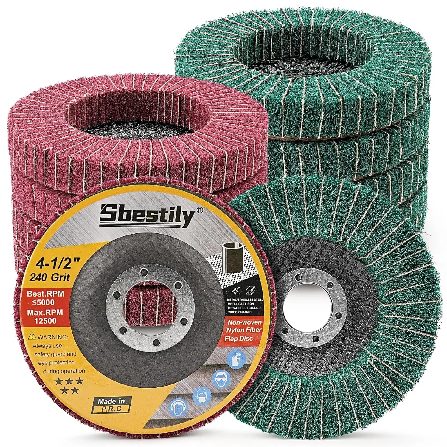 10Pcs 120 & 240 Grit Scour Flap Disc 4 1/2" for Angle Grinder, Rust Remover & Polishing
10Pcs 120 & 240 Grit Scour Flap Disc 4 1/2" for Angle Grinder, Rust Remover & Polishing