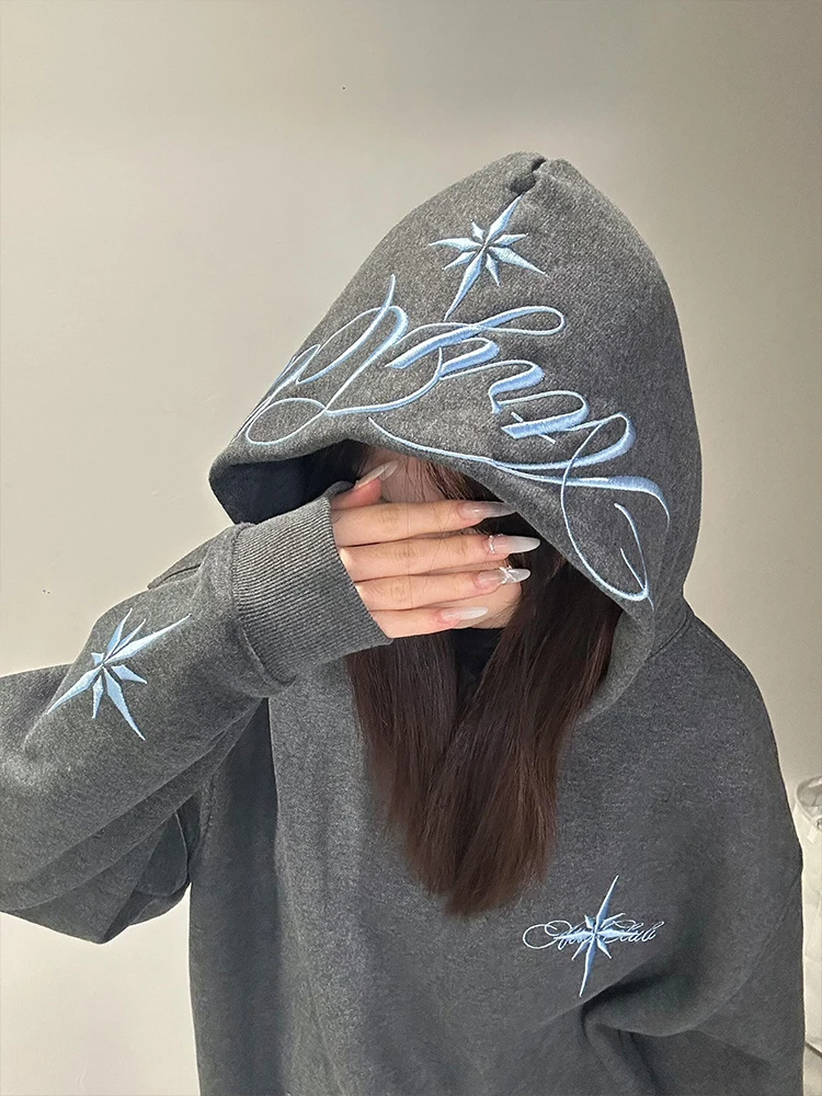 Polar Star Embroidered Letter Hoodie Women's Winter Thiened Loose Couple Outerwear Fce Lined Casual Street Sle Sweatirt
Polar Star Embroidered Letter Hoodie Women's Winter Thiened Loose Couple Outerwear Fce Lined Casual Street Sle Sweatirt