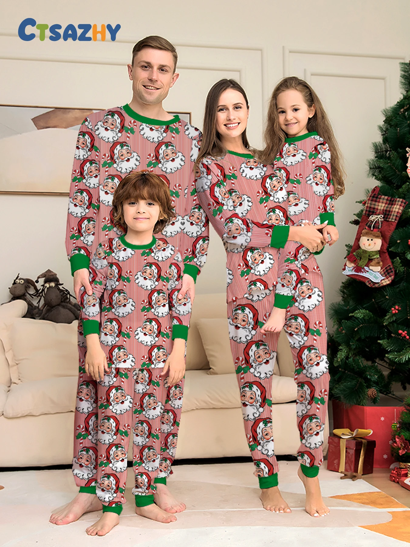 Family Matching Xmas Sleepwear - Pink Santa - Patterned Pajamas
Family Matching Xmas Sleepwear - Pink Santa - Patterned Pajamas