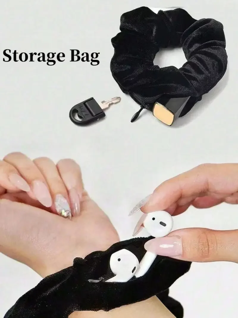 Velvet Hair Tie With Hidden Pocket, Multi-Functional Hair Accessory Pouch, Travel Essentials, Portable
Velvet Hair Tie With Hidden Pocket, Multi-Functional Hair Accessory Pouch, Travel Essentials, Portable