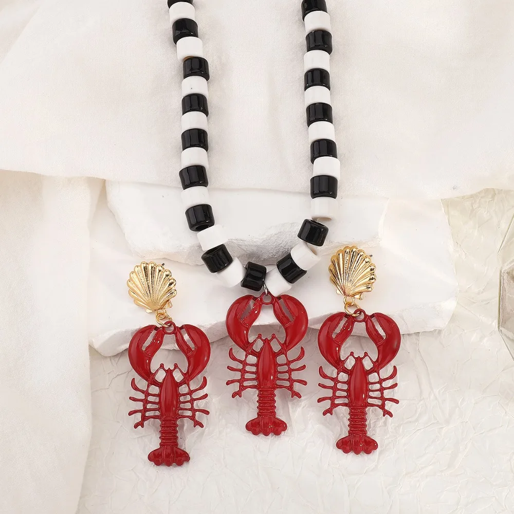 Cartoon Animal Bohemia Beaded Necklace Shell Charm Lobster Pendant Necklace Neck Jewelry Accessory Holiday Beach Necklace Gifts
Cartoon Animal Bohemia Beaded Necklace Shell Charm Lobster Pendant Necklace Neck Jewelry Accessory Holiday Beach Necklace Gifts