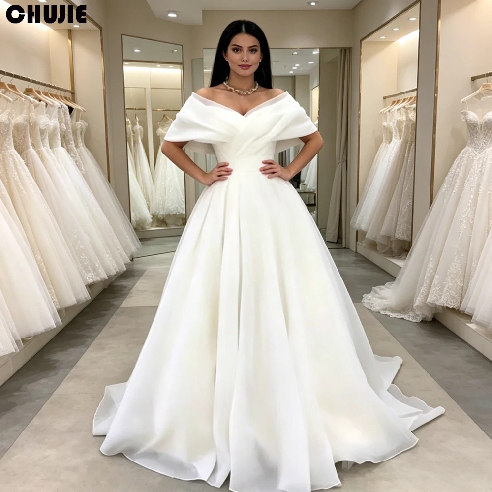 Dreamy Formal Wedding Dresses 2026 Floor Length Draped Elegant Off Shoulder Bridal Gowns For Women Fancy Robe Mariage Customized
Dreamy Formal Wedding Dresses 2026 Floor Length Draped Elegant Off Shoulder Bridal Gowns For Women Fancy Robe Mariage Customized