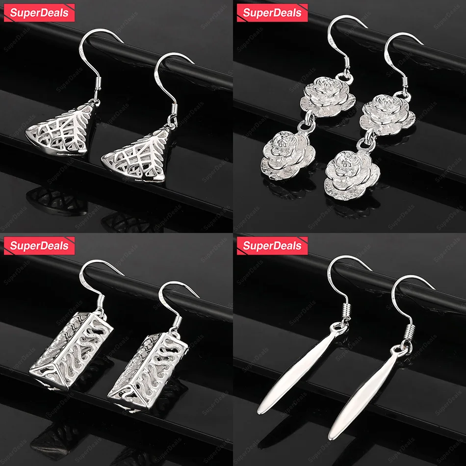SuperDeals 925 Sterling Silver Flower Hollow Triangle Rectangular Bar Drop Earrings Women Elegant Jewelry Birthday Party Gift
SuperDeals 925 Sterling Silver Flower Hollow Triangle Rectangular Bar Drop Earrings Women Elegant Jewelry Birthday Party Gift