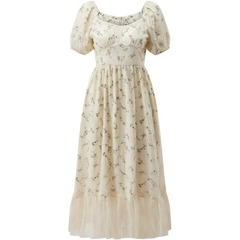 Women Hollow Out Puff Sleeve Floral Embroidery Lace Mesh Dress for Casual Wedding Cocktail Party
Women Hollow Out Puff Sleeve Floral Embroidery Lace Mesh Dress for Casual Wedding Cocktail Party