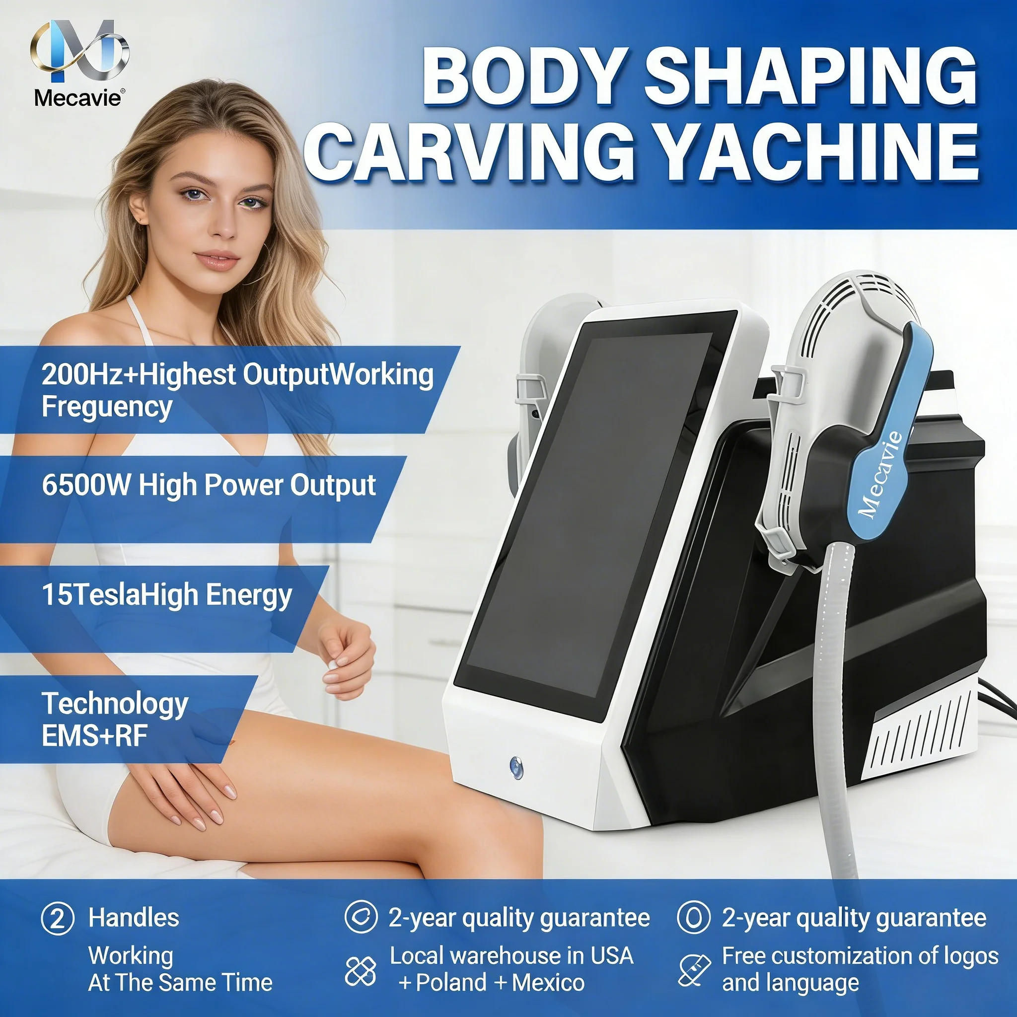 НОВИНКА 2026: Аппарат для похудения MECAVIE с 2/4/5 манипулами, EMS-стимуляция мышц, 6500 Вт, неинвазивный, 200 Гц
НОВИНКА 2026: Аппарат для похудения MECAVIE с 2/4/5 манипулами, EMS-стимуляция мышц, 6500 Вт, неинвазивный, 200 Гц