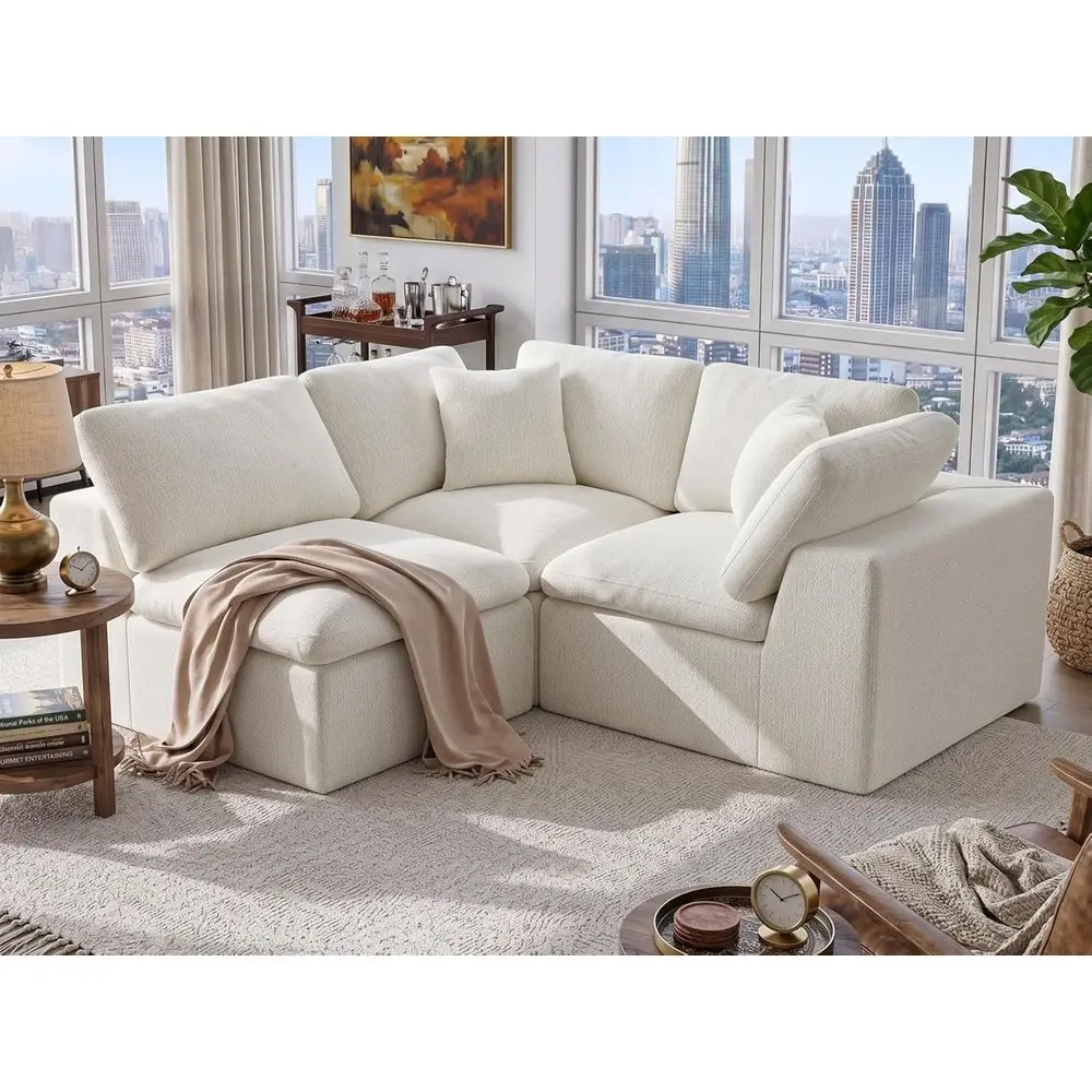 L-Shaped 3-Seater Sofa with Warm White Chenille Fabric and Comfortable Back Support for Living Room and Bedroom
L-Shaped 3-Seater Sofa with Warm White Chenille Fabric and Comfortable Back Support for Living Room and Bedroom