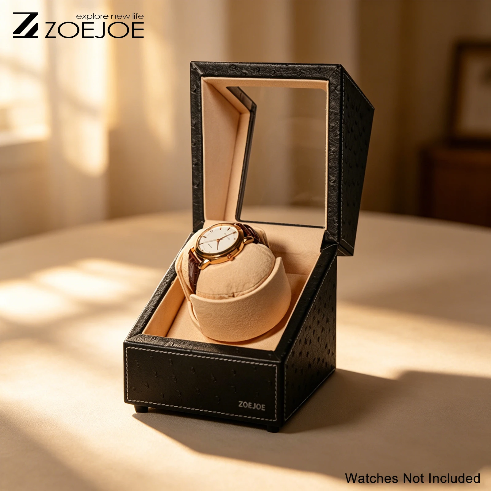 ZOEJOE Single Slot Automatic Watch Winder US Plug Quiet Motor Low Noise PU Leather Watch Storage Box Birthday Gift For Friends
ZOEJOE Single Slot Automatic Watch Winder US Plug Quiet Motor Low Noise PU Leather Watch Storage Box Birthday Gift For Friends