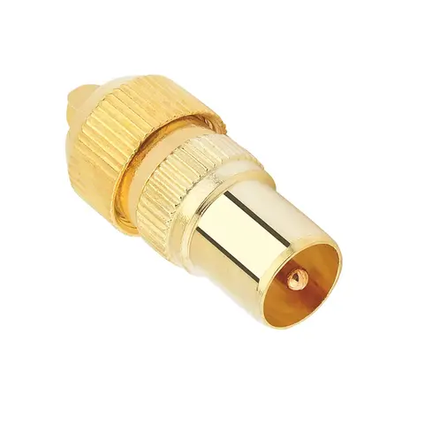Gold Plated Stainless Steel Material TV Male Or Female Connector Cable TV Three-way Plug RF Adapter A2