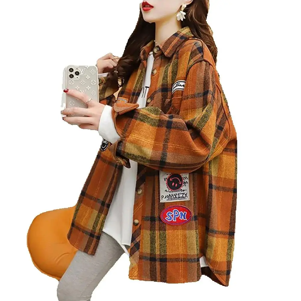 Plaid Shirt Women's New Spring Design Is Fashionable, Versatile And Exotic In Autumn And Winter, Vintage Hong Kong Style Shirt.
Plaid Shirt Women's New Spring Design Is Fashionable, Versatile And Exotic In Autumn And Winter, Vintage Hong Kong Style Shirt.