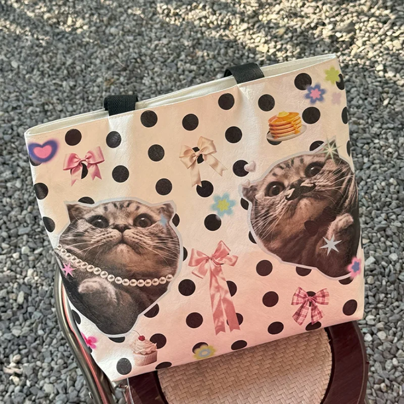 Cute Cat Print Tote Bag Double-sided Pattern Large Capacity Shoulder Bag Cartoon Korean Trendy Canvas Bags Magnetic Buckle
Cute Cat Print Tote Bag Double-sided Pattern Large Capacity Shoulder Bag Cartoon Korean Trendy Canvas Bags Magnetic Buckle