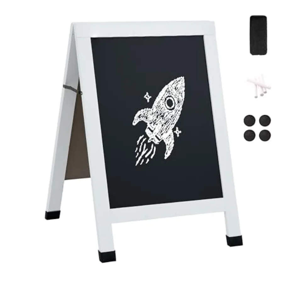 Sunnydaze Magnetic A-Frame Chalkboard Sign - Double-Sided Chalk Sandwich Board Sidewalk Sign - 30" x 20
Sunnydaze Magnetic A-Frame Chalkboard Sign - Double-Sided Chalk Sandwich Board Sidewalk Sign - 30" x 20
