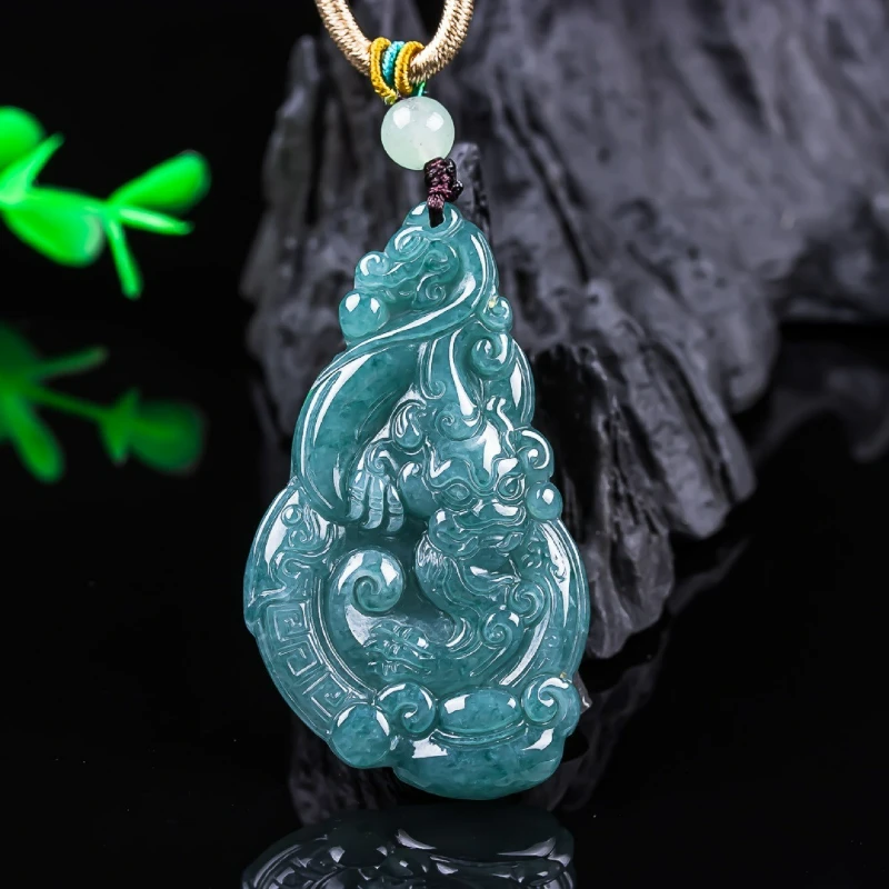 Natural Jade Blue Water Exquisite Carving Lucky Pixiu Pendant Ice Jadeite Men's Pendant Women's Necklace Fine Jewelry Gift
Natural Jade Blue Water Exquisite Carving Lucky Pixiu Pendant Ice Jadeite Men's Pendant Women's Necklace Fine Jewelry Gift