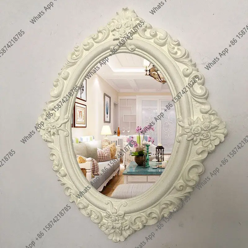 European resin mirror entrance decorative mirror, wall hanging designer model, high-end fashion new model
European resin mirror entrance decorative mirror, wall hanging designer model, high-end fashion new model